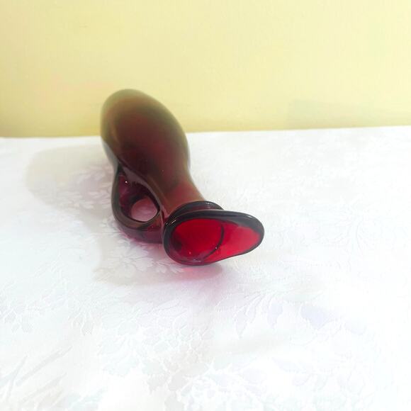 Vtg Anchor Hocking Red Depression Glass Pitcher Cruet Vase Royal Ruby Red - Picture 6 of 10